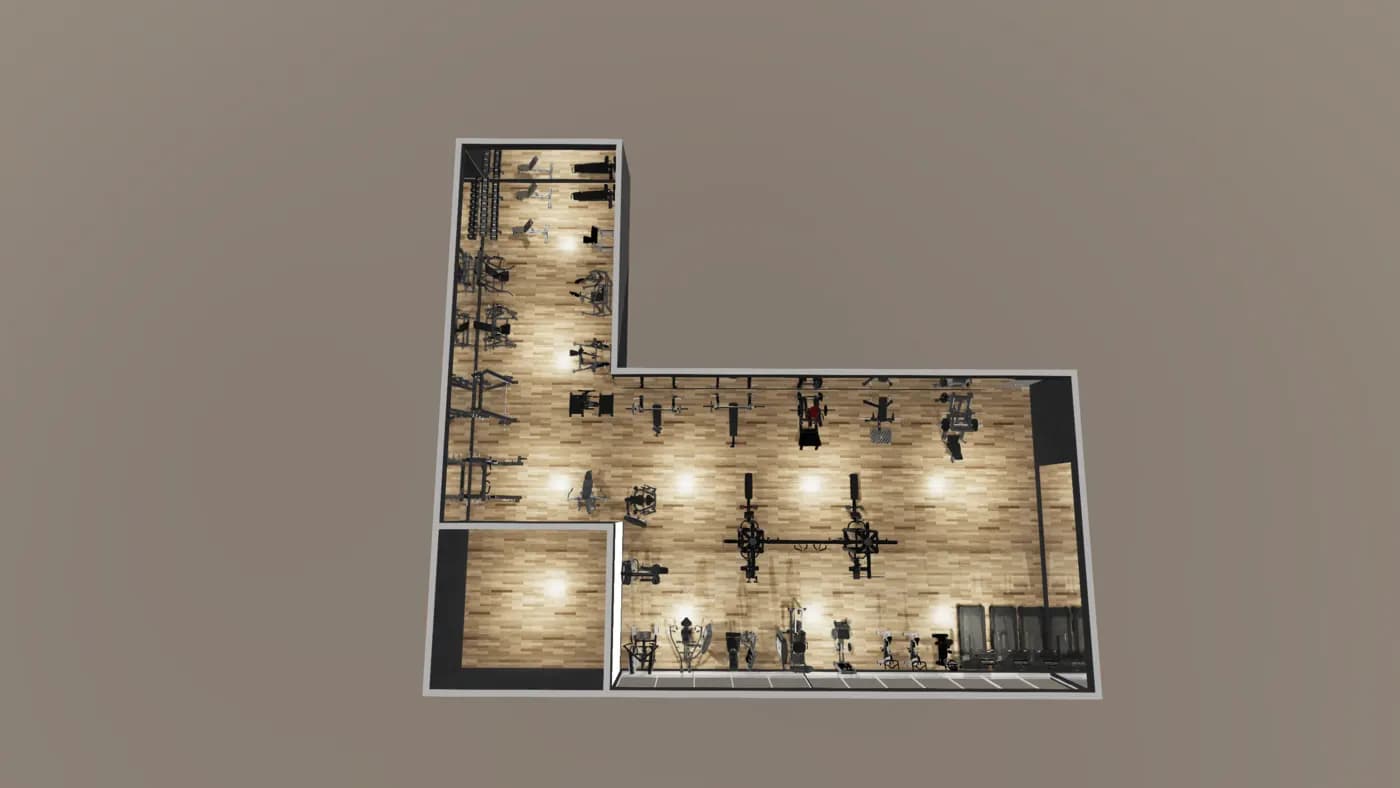 Alfred gym layout render, view 2 of 4