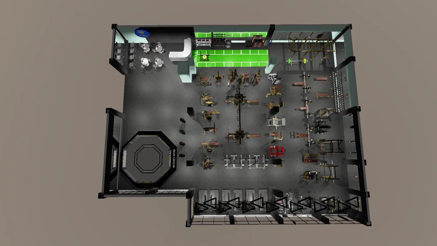 Elluna Gym gym layout render, view 4 of 4